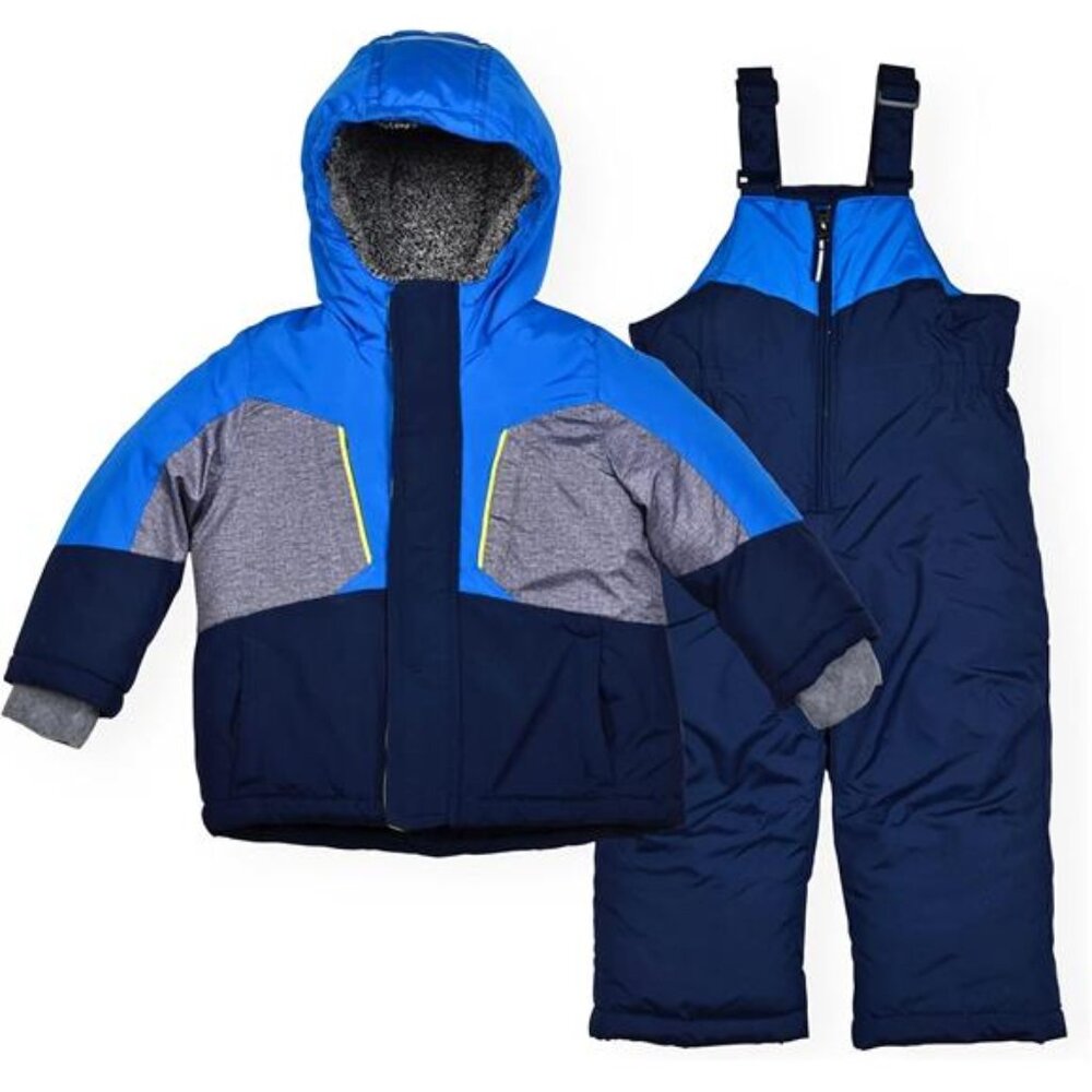 Arctic Quest boys Boys Ski Jacket and Snowbib Snowsuit Set 2 Piece Zip Up
